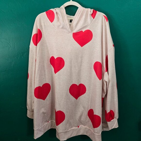 SHEIN Tops - Shein Curve Valentine's Print Hoodie